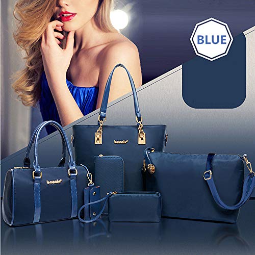 Women's Shoulder Bag 6 PCS Top-Handle Handbag Tote Purse Wallet Key Case Set