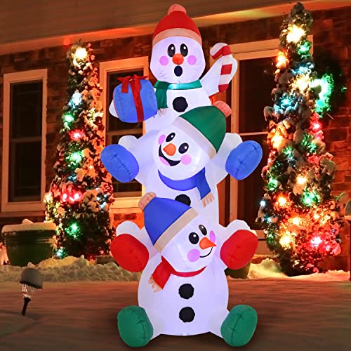 6 FT Snowman Inflatable with Build-in LEDs