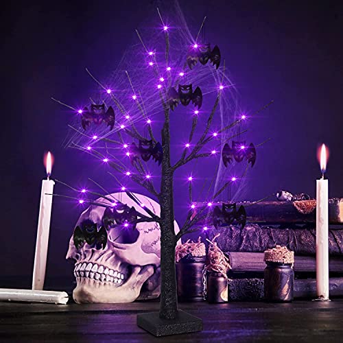 2FT 48 LED Black Halloween Tree for Home Decoration