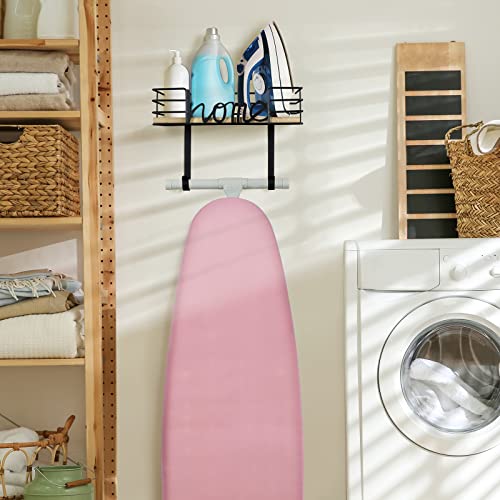 Meat Wall Mount Ironing Board Hanger w/ Removable Hooks