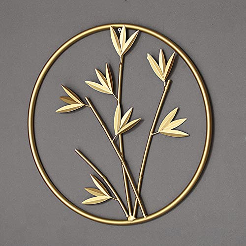 3 Sets Gold Metal Bamboo Leaf Wall Decoration, 17.7 Inch