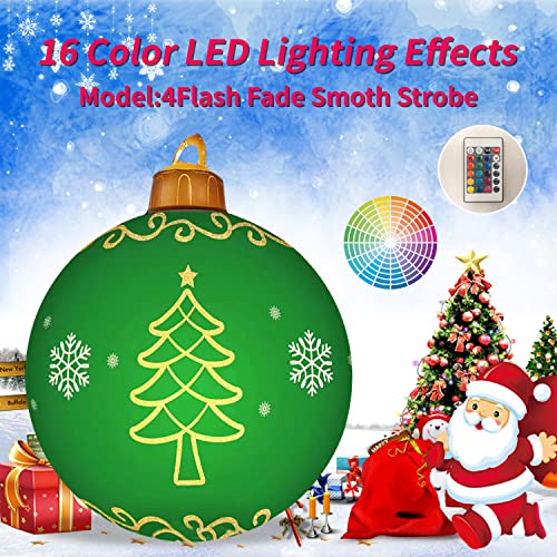 Inflatable Christmas Ball 24 Inch w/ Rechargeable LED Light & Remote