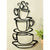 Black Coffee Cup Silhouette Metal Wall Art for Kitchen Decor