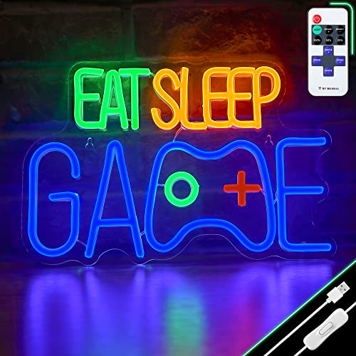 LED Game Neon Sign- EAT SLEEP GAME- Wall Decoration