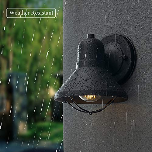 2-Pack Outdoor  Wall Sconce in Powder Coated Finish (Black)