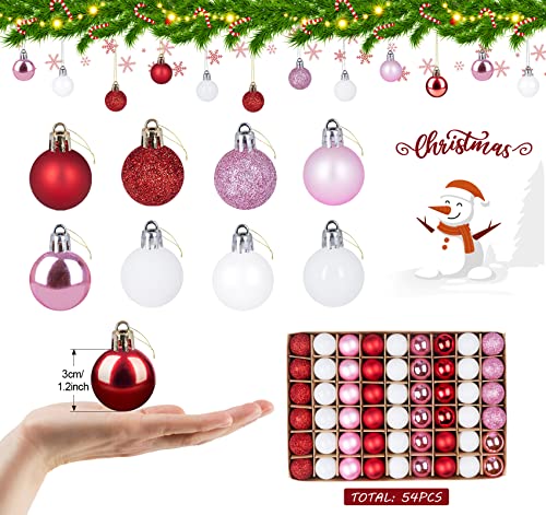 54 PCS Mini Christmas Ball Ornaments