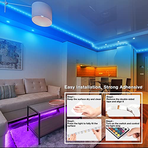 Smart Led Strip Lights Sync to Music Color Changing w/ App Control