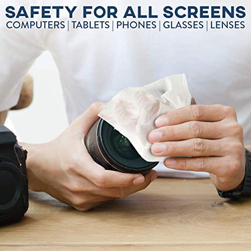 210 Pre-Moistened & Individually Wrapped Lens Cleaning Wipes for Eyeglasses, Tablets, Camera Lenses, Screens, Keyboards