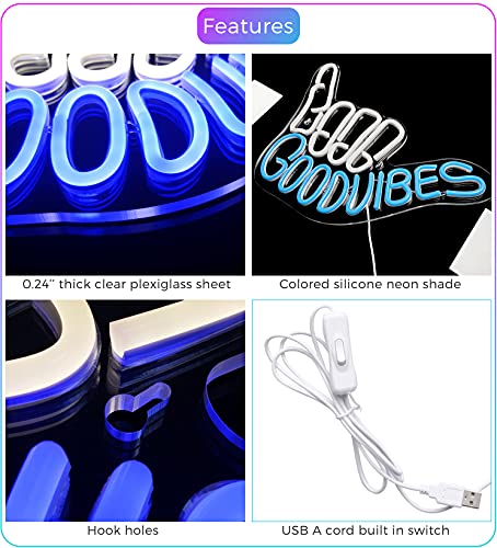 Good Vibes Neon Sign Light for Wall Decoration