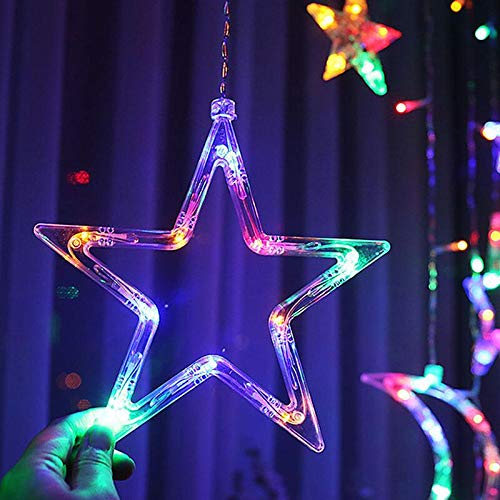 Star Solar Lights 138LED  Christmas Curtain Lights Decoration