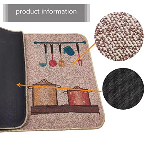 Kitchen Mats Set of 2 Non-Slip Washable