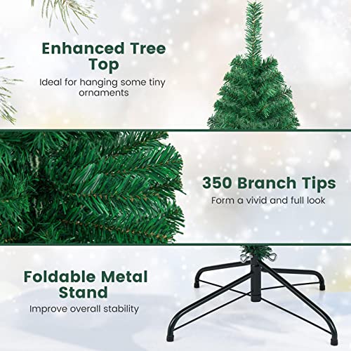 Artificial, Xmas Pine Easy Assembly, Christmas Tree with Solid Metal Legs, Idea for Indoor and Outdoor Holiday