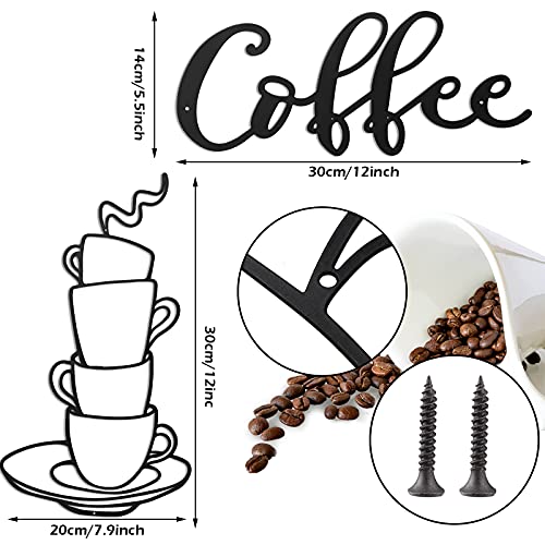 2 Pieces Coffee Bar Sign Black for Kitchen Decor