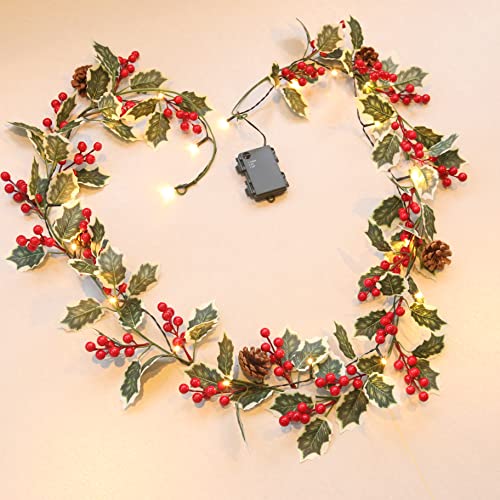 6FT Lighted Christmas Garland Battery Operated