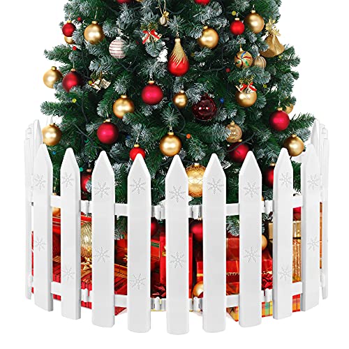 Christmas Tree White Plastic Picket Fence