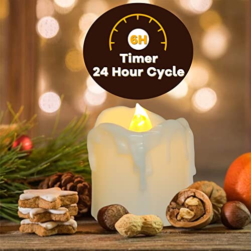 12pcs Battery Operated Tea Lights with Timer