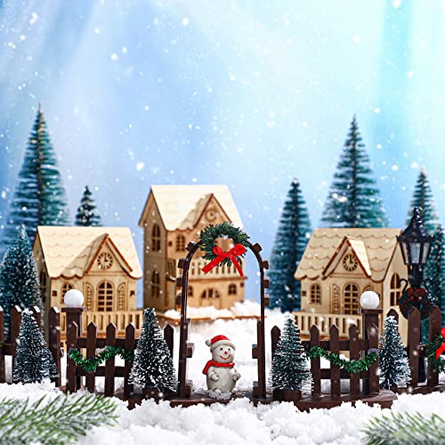 5 Pcs Christmas Village w/ Decorative Fences Entry Gate