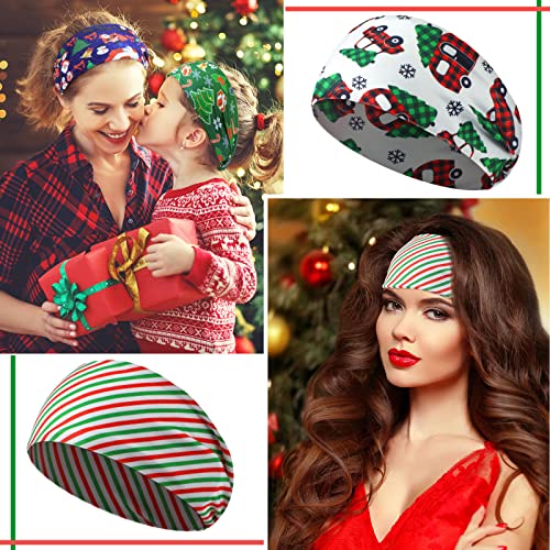 12 PCS Christmas Stretchy Headbands for Women