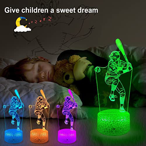 Basketball/Baseball Night Lights 16 Colors Change w/ Remote Control Optical Illusion Bedside Lamps