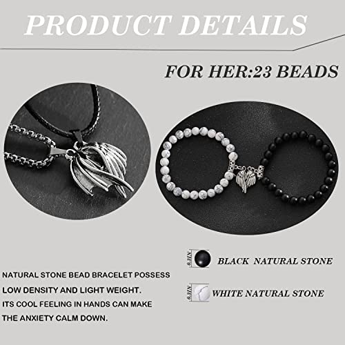 Jstyle 4Pcs Couple Necklace Bracelets Matching Set for Women Men Love Heart  Pendant Necklace His & Hers Bracelets Couple Gift 