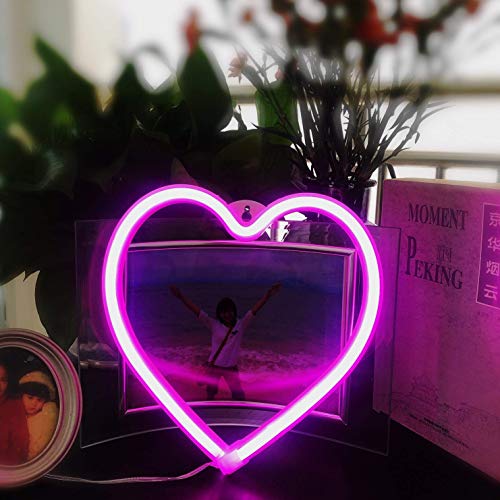 Heart Neon Sign, Battery Operated or USB Powered