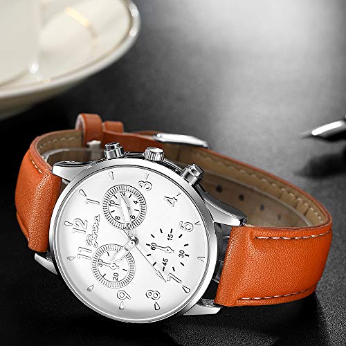 6 Pack Men's Leather Quartz Wrist Watch