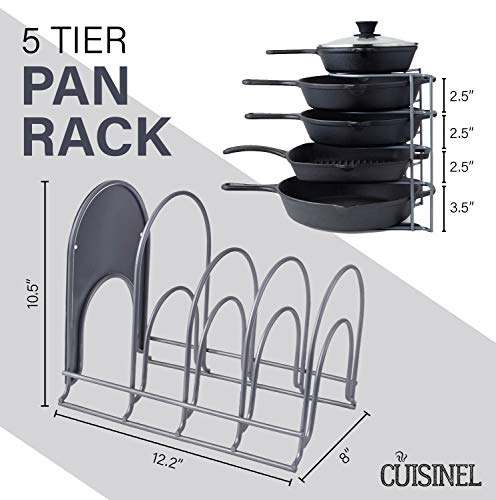 Heavy Duty Pan Organizer, 5 Tier Rack - Holds up to 50 LB  - No Assembly Required