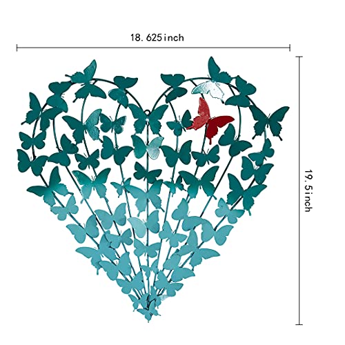 Butterfly Metal Heart Wall Decor