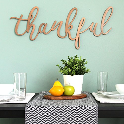 Thankful Metal Wall Sign Decor, 30.00 W X 0.45 D X 13.00 H