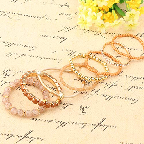 4 Sets Multilayer Stackable BOHO Bracelets for Women