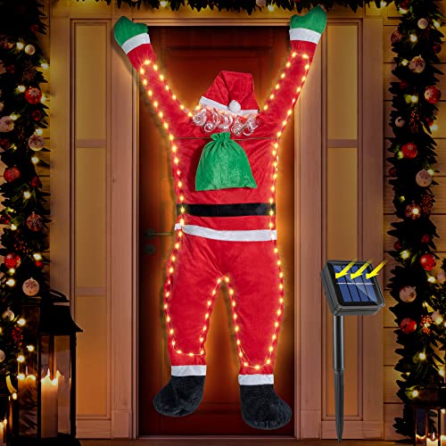 Hanging Santa Suit w/ Warm White Lights for Christmas Decoration