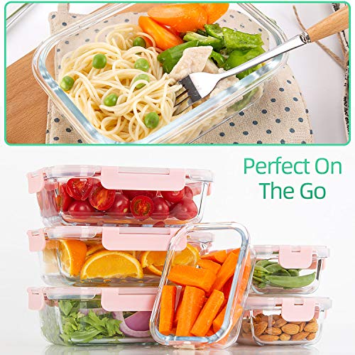 10 Pack] Glass Meal Prep Containers, Food Storage Containers with