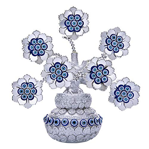 Turkish Evil Eye Flowers Tree / Golden Lucky Bag Ornament Decoration for Good Luck/Wealth