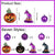 24pcs Halloween Ball Ornaments for Tree, Pumpkin Witch Hat Halloween Tree Hanging Decorations,