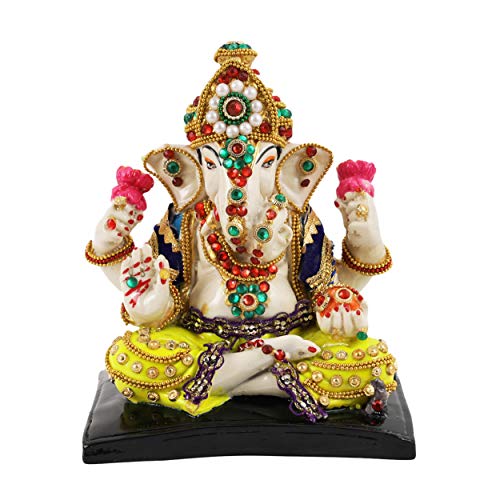 Lord Ganesha Statue Ganesh Idol for Home Décor Temple Table Decoration House Warming Gifting  (16 cm X 14 cm)