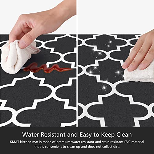 [2 PCS] Cushioned Anti-Fatigue Kitchen Rug, Waterproof Non-Slip