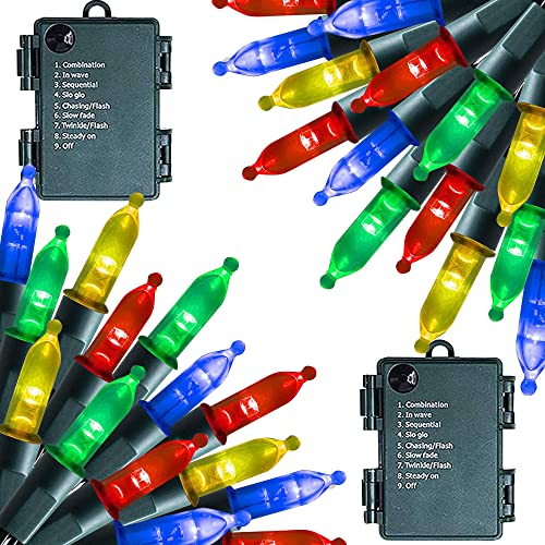 50 LED Battery Operated 16ft Christmas Lights Decoration