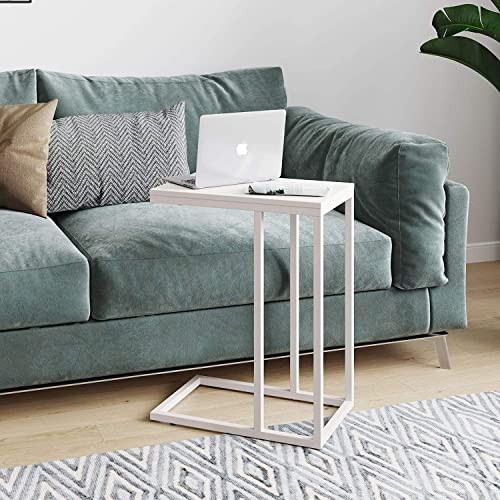 C Shaped End Table for Sofa Couch & Bed