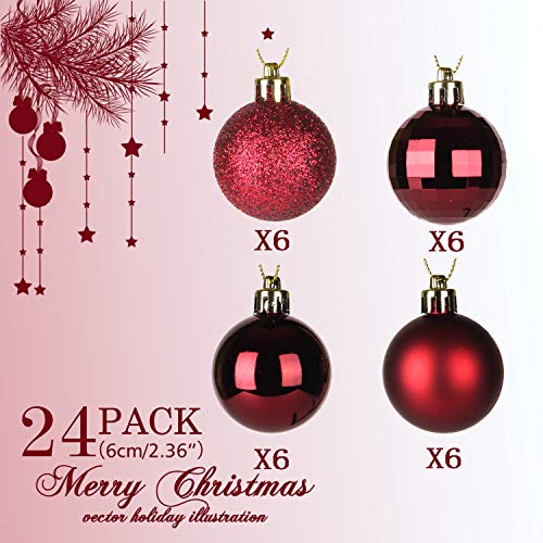 24pcs 2.36in Christmas Balls Decoration