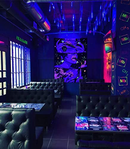 Cool Blacklight Uv Playboy Wall Tapestry for Trippy Bedroom Accessories (Purple, 36"x48")