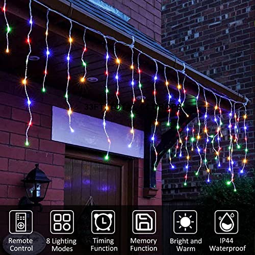 33FT 400 LED Icicle Christmas Lights 64 Drops w/ Remote