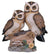 Tan & Brown Owls Perched On Tree Log Figurine, 6.5"