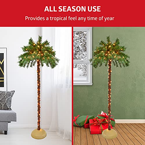 Christmas Pre-Lit Artificial Palm Tree with 150 UL-Listed Clear Lights