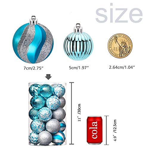 31pcs 2.75in & 1.97in Shatterproof  Balls for  Christmas Decoration