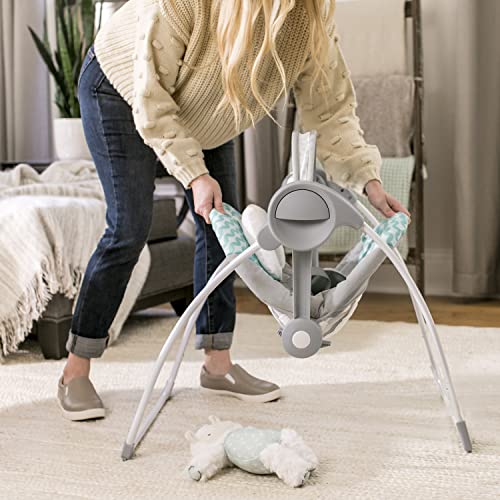 Easy-Fold Portable Baby Swing, Goji, Blue