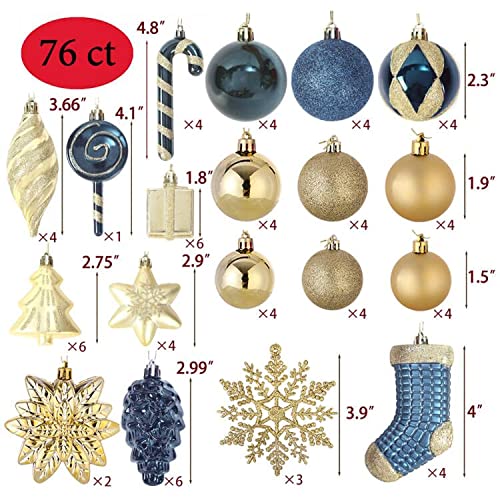 76ct Christmas Tree Balls Ornaments Set