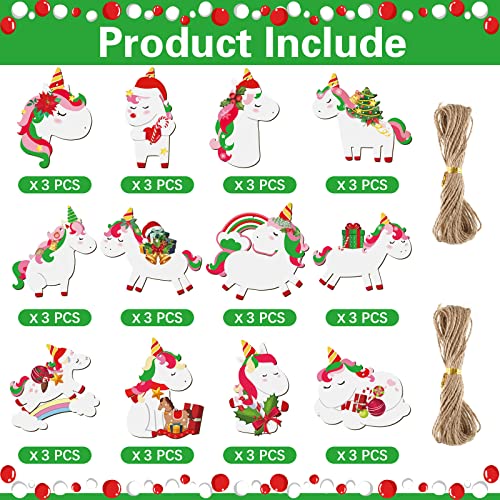 36 Pieces Wooden Christmas Ornaments