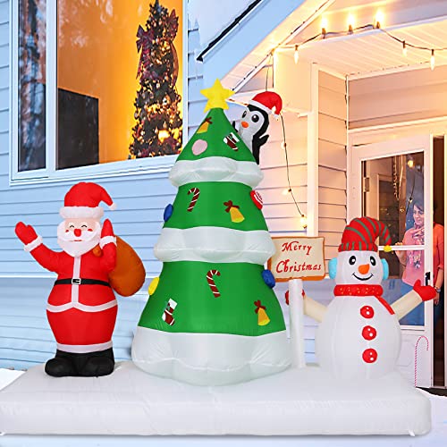 6FT Christmas Inflatables Outdoor Decorations w/ Built in LEDs