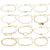 12pcs Gold Tiny Charm Bracelets for Women