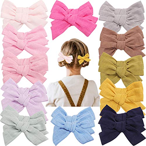 24 PCS Baby Girls Hair Bows Clips 4.5 inch Alligator Clips - One Size